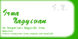 irma nagyivan business card